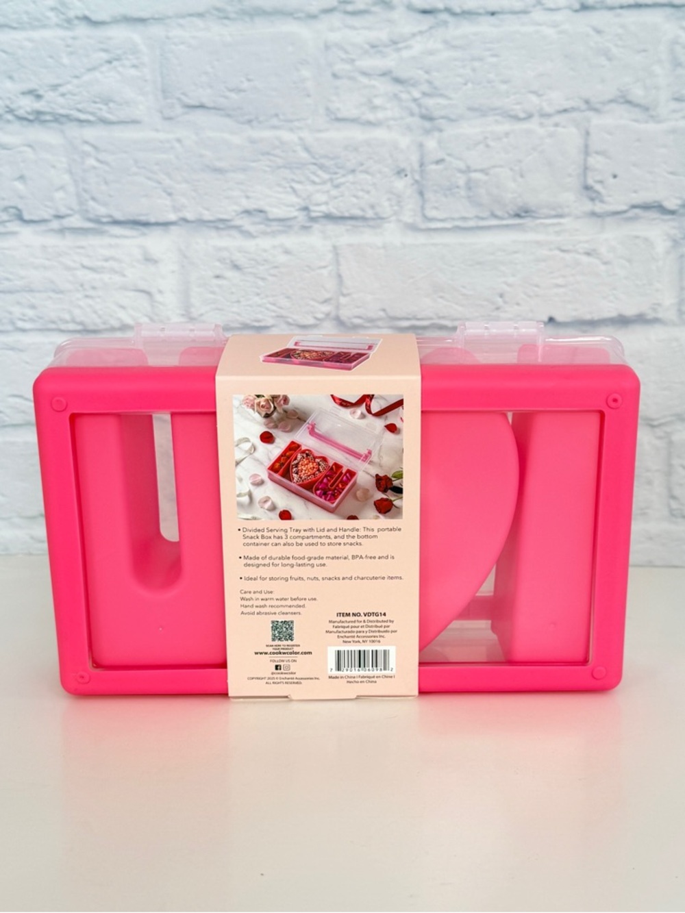 NEW Cook with Color CWC Snack Box Pink Love I Heart U Design On The Go - Picture 3 of 3